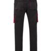 Pantalón de trabajo stretch multibolsillos bicolor en combinación Negro/Rojo, modelo Velilla 103024S