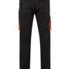 Pantalón de trabajo stretch multibolsillos bicolor en combinación Negro/Naranja, modelo Velilla 103024S