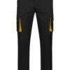 Pantalón de trabajo stretch multibolsillos bicolor en combinación Negro/Amarillo, modelo Velilla 103024S