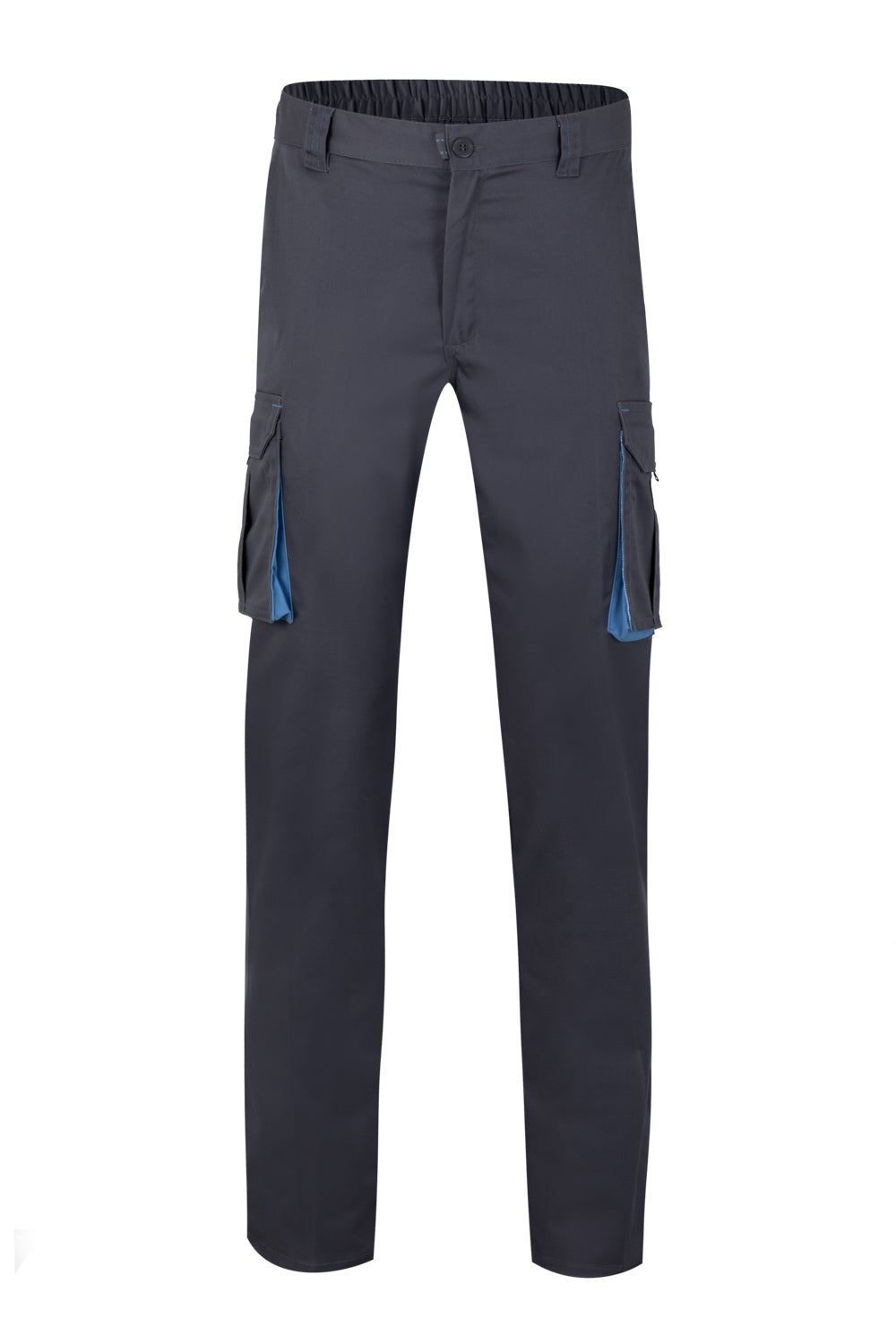 Pantalón Stretch Bicolor Velilla Negro/Celeste