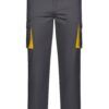 Pantalón de trabajo stretch multibolsillos bicolor en combinación Gris/Amarillo, modelo Velilla 103024S