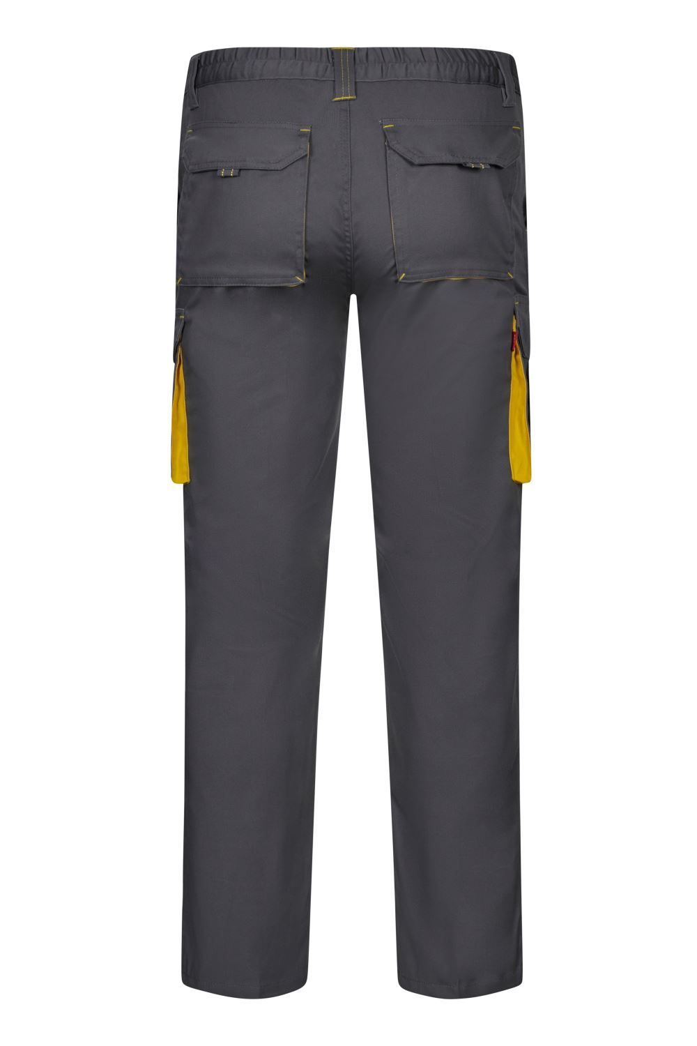 Pantalón de trabajo stretch multibolsillos bicolor en combinación Gris/Amarillo, modelo Velilla 103024S