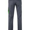 Pantalón de trabajo stretch multibolsillos bicolor en combinación Gris/Verde Lima, modelo Velilla 103024S