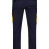 Pantalón de trabajo stretch multibolsillos bicolor en combinación Azul Navy/Amarillo, modelo Velilla 103024S