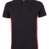 Polo de trabajo bicolor en negro y rojo, modelo Velilla 105504, manga corta