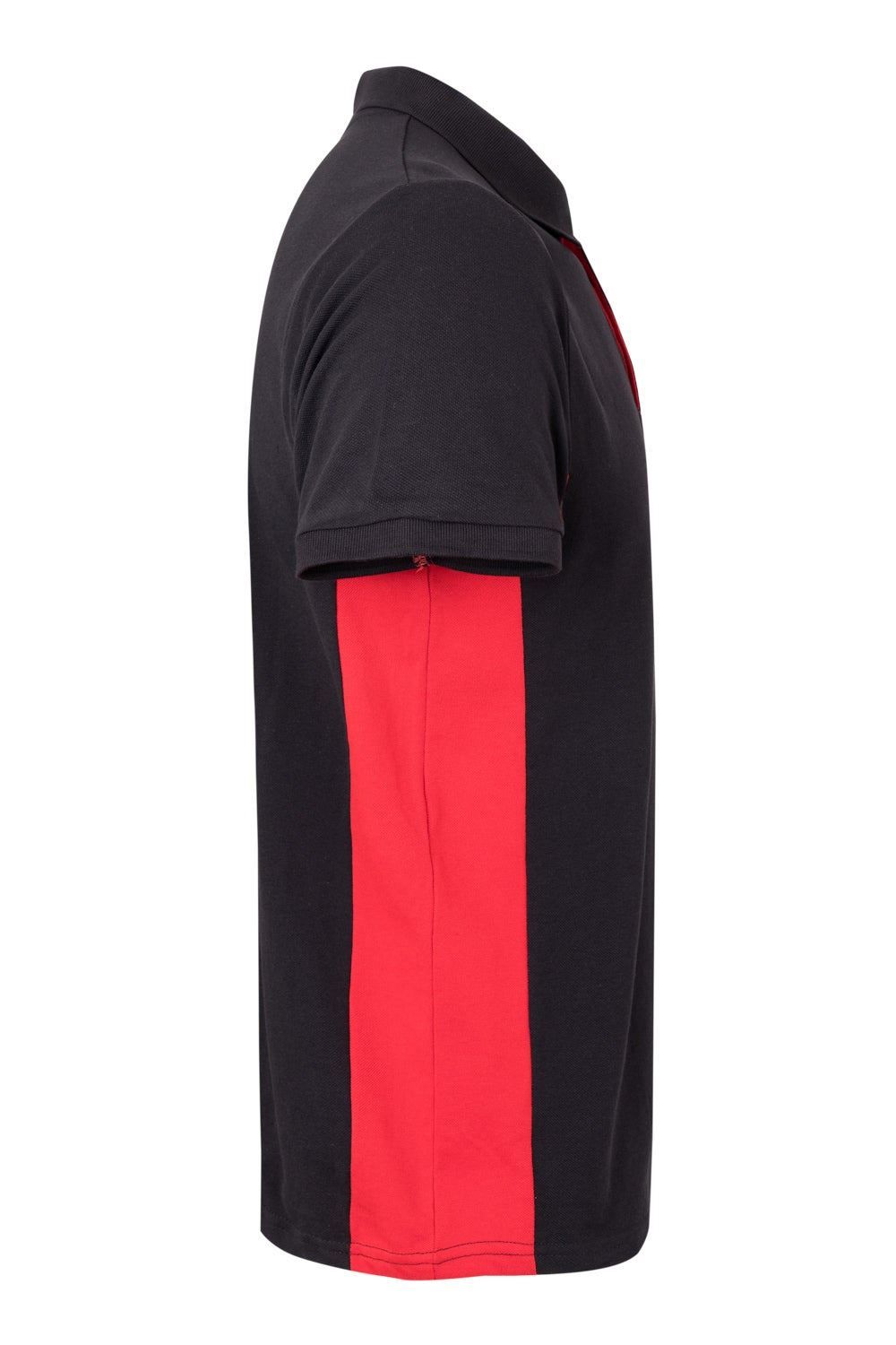 Polo de trabajo bicolor en negro y rojo, modelo Velilla 105504, manga corta