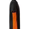Polo de trabajo bicolor en negro y naranja, modelo Velilla 105504, manga corta