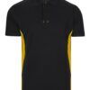 Polo de trabajo bicolor en negro y amarillo, modelo Velilla 105504, manga corta