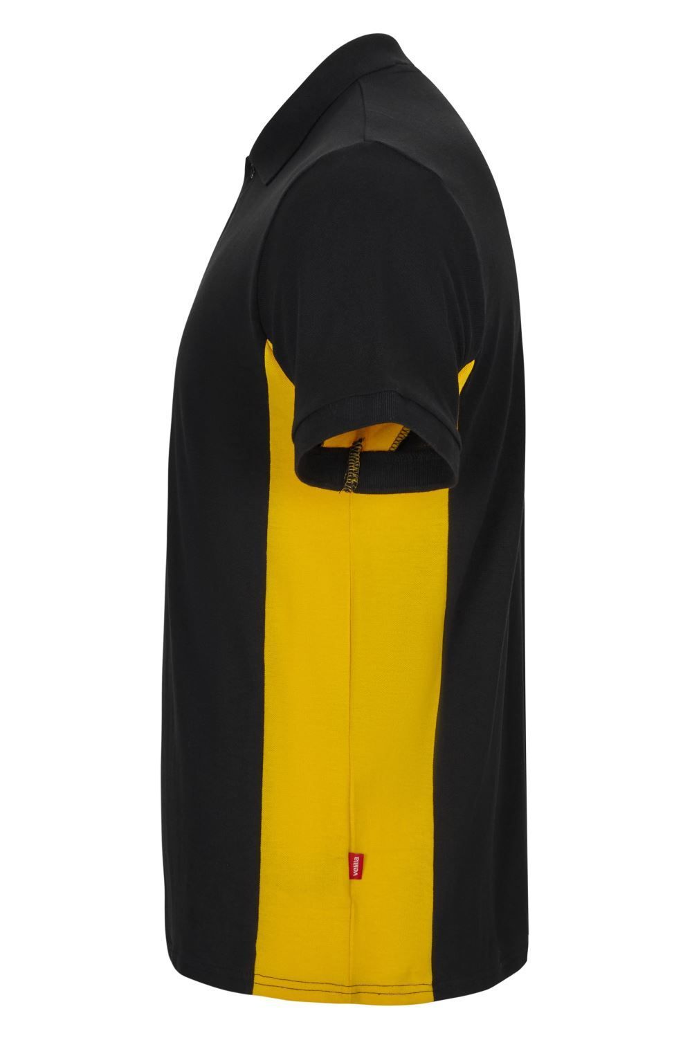 Polo de trabajo bicolor en negro y amarillo, modelo Velilla 105504, manga corta