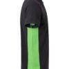 Polo de trabajo en negro con detalles en verde lima, modelo Velilla 105504, manga corta