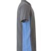 Polo de trabajo en gris con detalles celeste, modelo Velilla 105504, manga corta