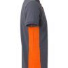 Polo de trabajo en gris con detalles naranjas, modelo Velilla 105504, manga corta