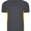 Polo de trabajo en gris con detalles amarillo, modelo Velilla 105504, manga corta