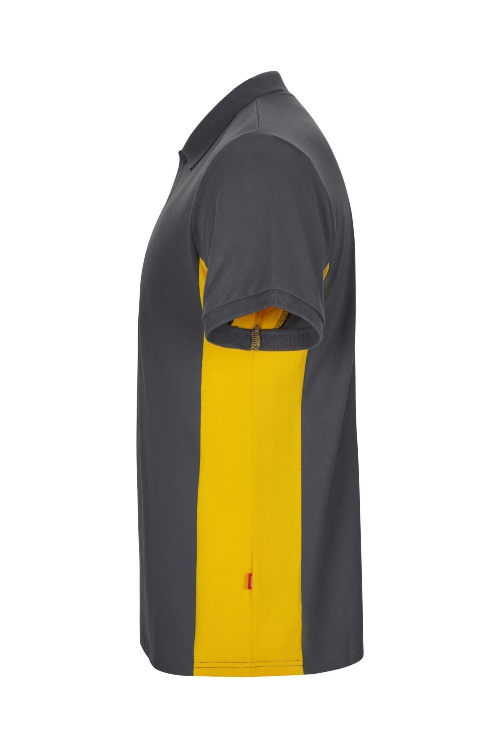 Polo de trabajo en gris con detalles amarillo, modelo Velilla 105504, manga corta