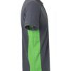 Polo de trabajo en gris con detalles verde lima, modelo Velilla 105504, manga corta