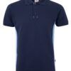 Polo de trabajo bicolor en azul marino y celeste, modelo Velilla 105504, manga corta