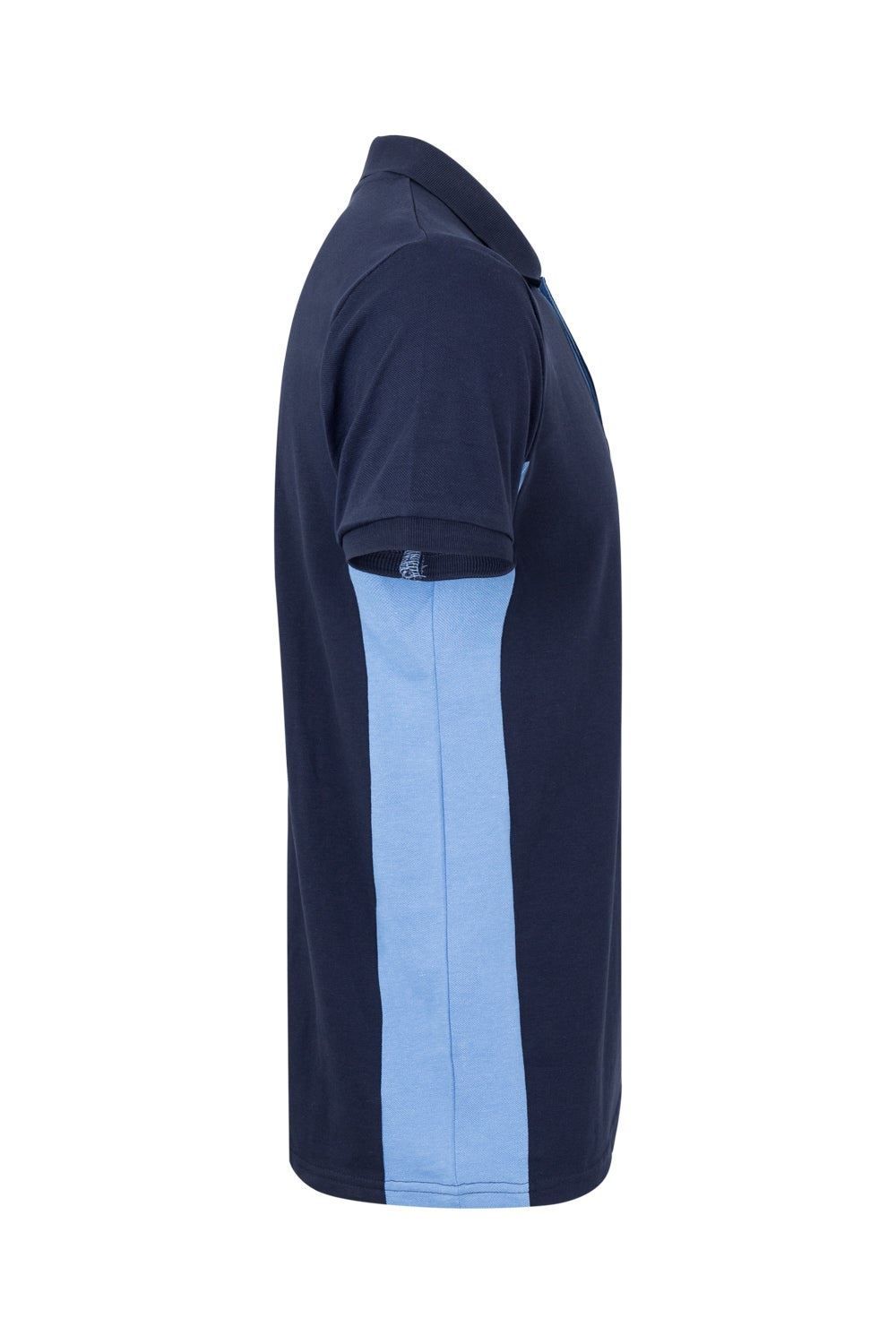 Polo de trabajo bicolor en azul marino y celeste, modelo Velilla 105504, manga corta