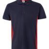 Polo de trabajo bicolor en azul marino y rojo, modelo Velilla 105504, manga corta