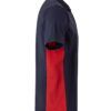 Polo de trabajo bicolor en azul marino y rojo, modelo Velilla 105504, manga corta