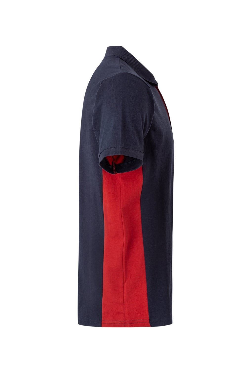 Polo de trabajo bicolor en azul marino y rojo, modelo Velilla 105504, manga corta