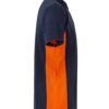 Polo de trabajo bicolor en azul marino y naranja, modelo Velilla 105504, manga corta