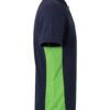 Polo de trabajo bicolor en azul marino y lima, modelo Velilla 105504, manga corta