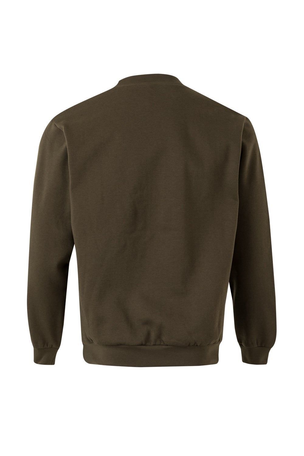 Sudadera de trabajo con cuello redondo Velilla 105701 en color verde caza, resistente y cómoda para uso laboral diario