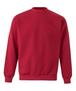 Sudadera de trabajo con cuello redondo Velilla 105701 en color rojo, resistente y cómoda para uso laboral diario