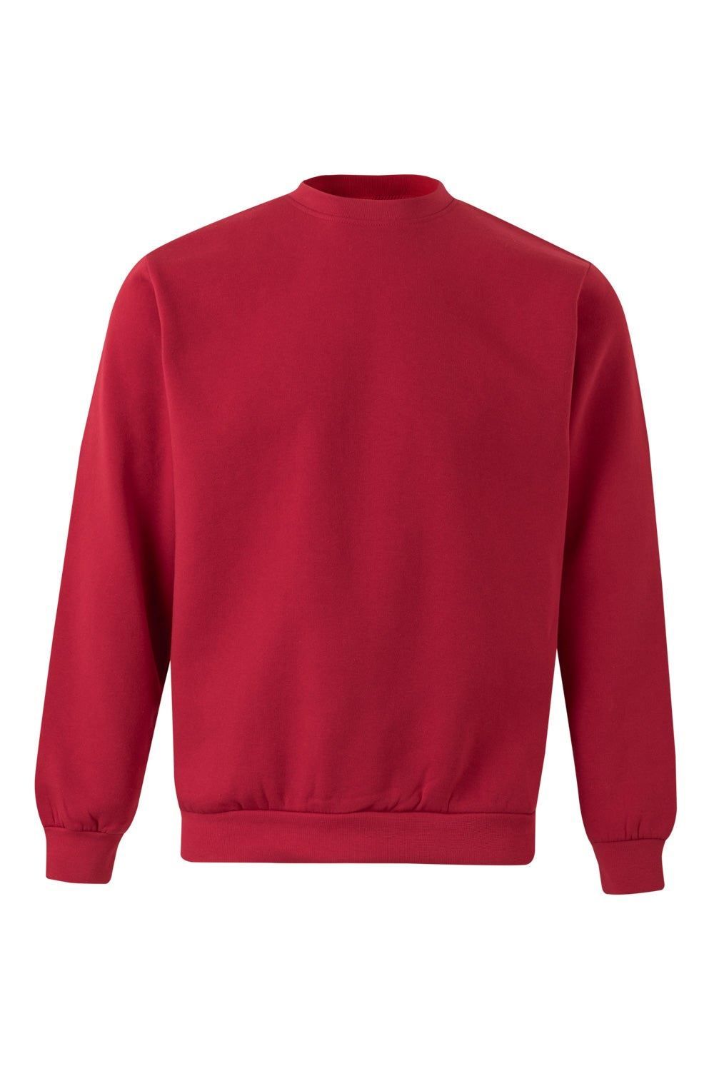 Sudadera de trabajo con cuello redondo Velilla 105701 en color rojo, resistente y cómoda para uso laboral diario
