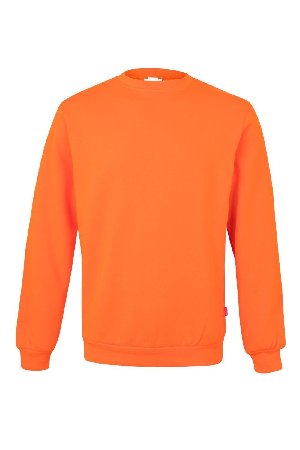 Sudadera de trabajo con cuello redondo Velilla 105701 en color naranja, resistente y cómoda para uso laboral diario