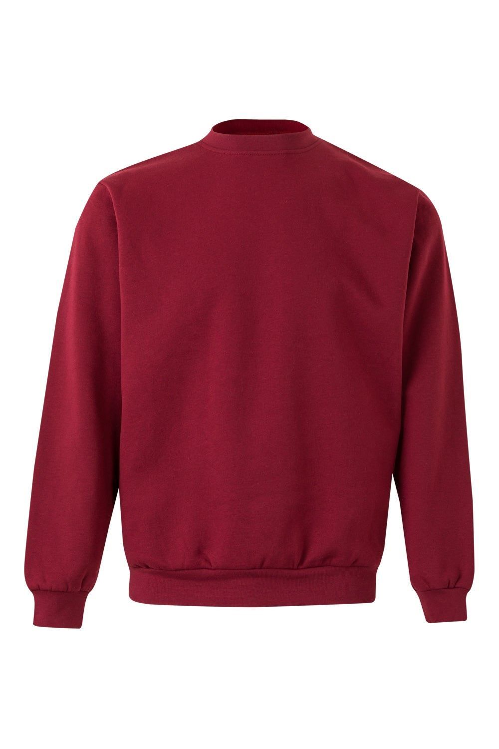 Sudadera de trabajo con cuello redondo Velilla 105701 en color granate, resistente y cómoda para uso laboral diario