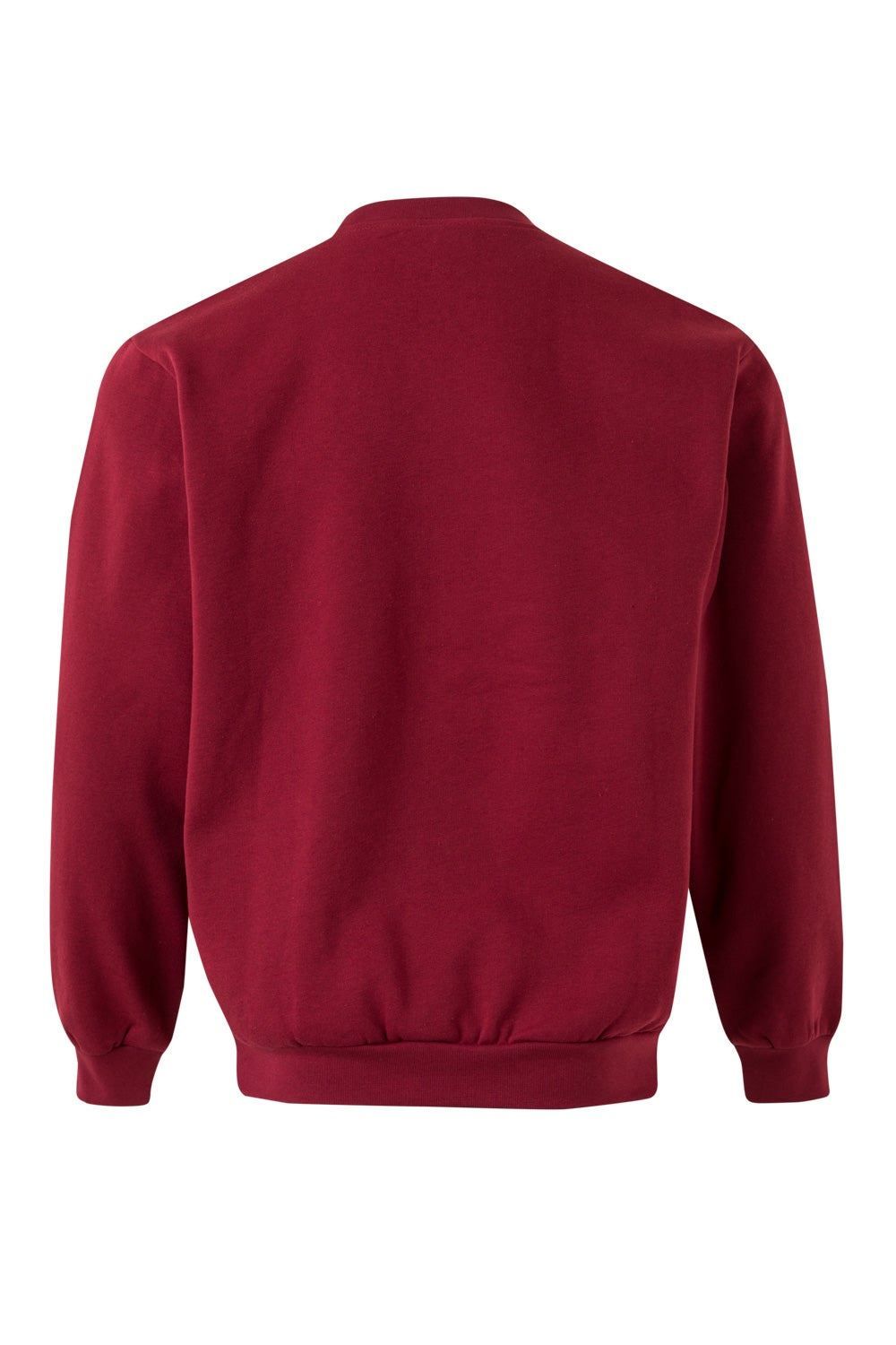 Sudadera de trabajo con cuello redondo Velilla 105701 en color granate, resistente y cómoda para uso laboral diario