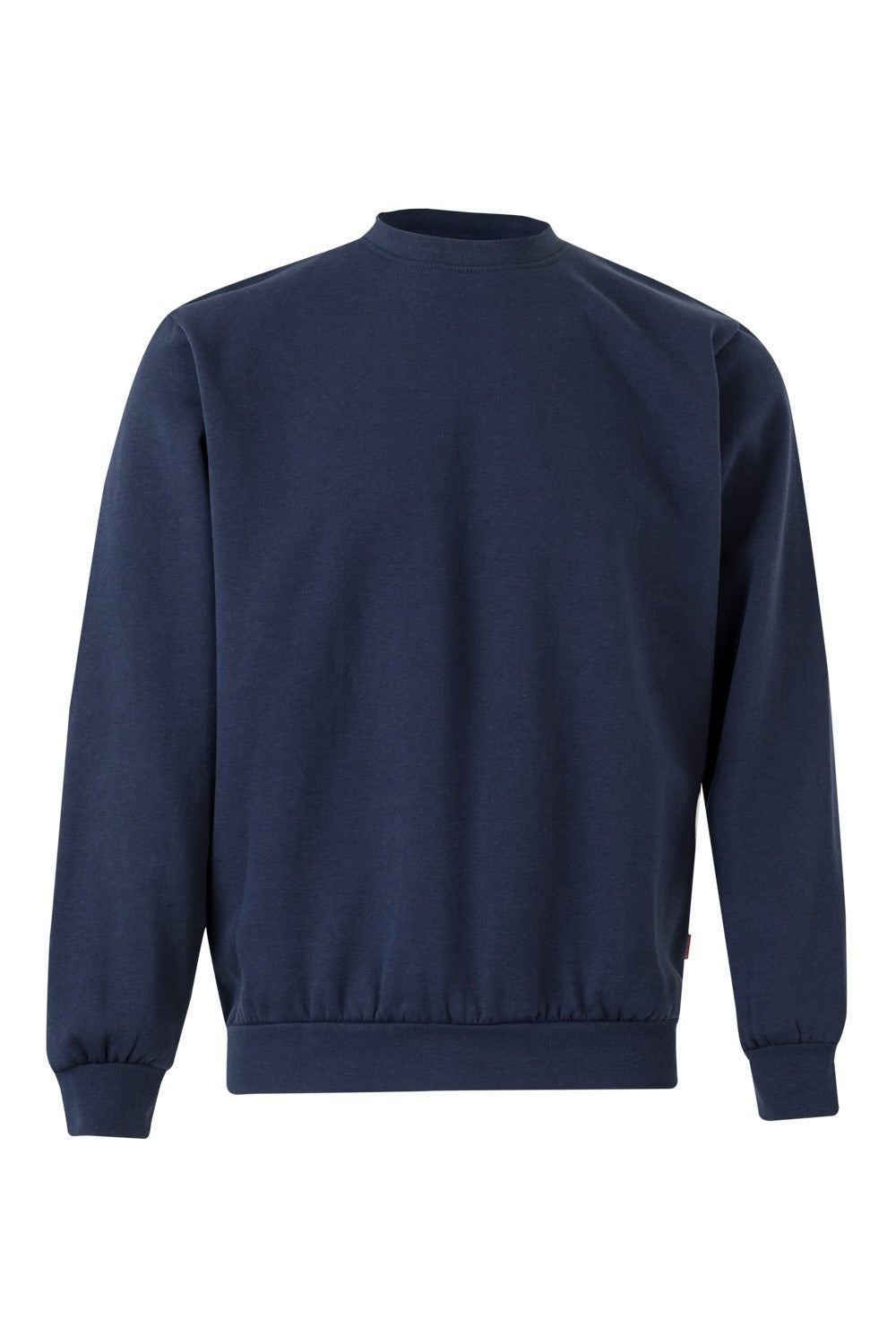 Sudadera de trabajo con cuello redondo Velilla 105701 en color azul navy, resistente y cómoda para uso laboral diario