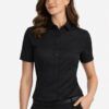 amisa mujer entallada manga corta negra uniforme profesional elegante transpirable