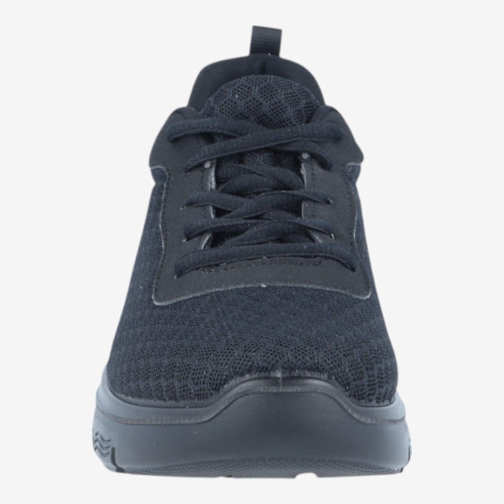 Zapatilla negra Workflex con suela antideslizante y tejido transpirable