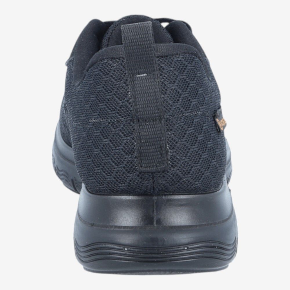 Zapatilla negra Workflex con suela antideslizante y tejido transpirable