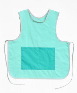 Delantal Escolar Turquesa con bolsillo frontal grande, ideal para uso infantil
