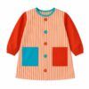 Babi Infantil Rayas Rojas con bolsillos de Popelín Galaxy para guardería y colegio