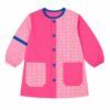 Babi infantil fucsia vichy con detalles azules para guardería y colegio confeccionado artesanalmente por Unifor Gran