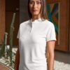 Polo señora cuello mao transpirable con tejido Coolmax en color blanco para uso profesional