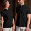 polo unisex cuello mao negro