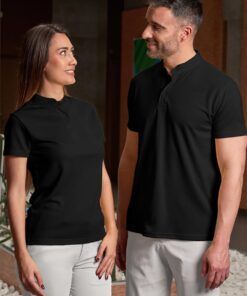polo unisex cuello mao negro