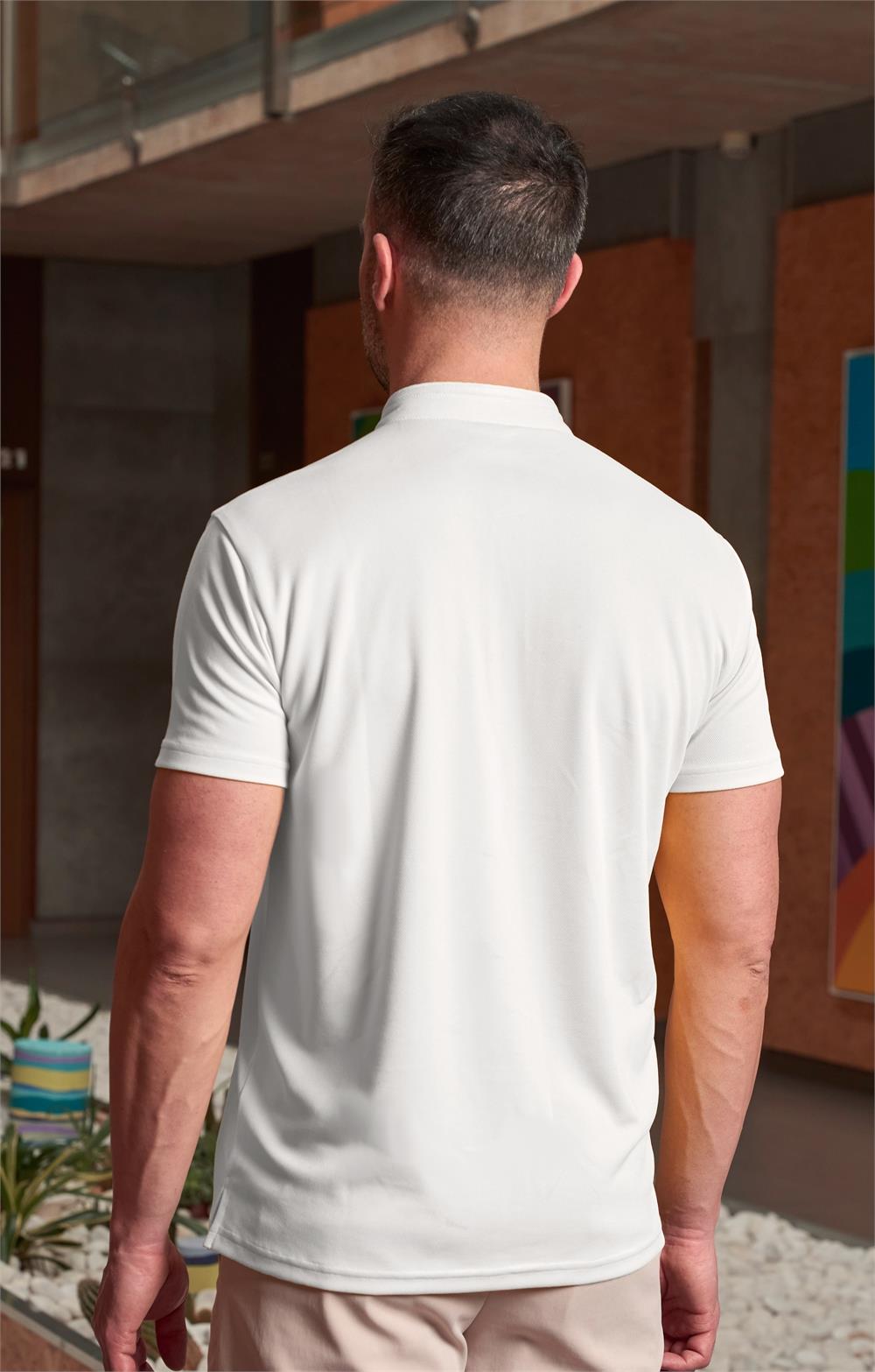 polo unisex cuello mao blanco