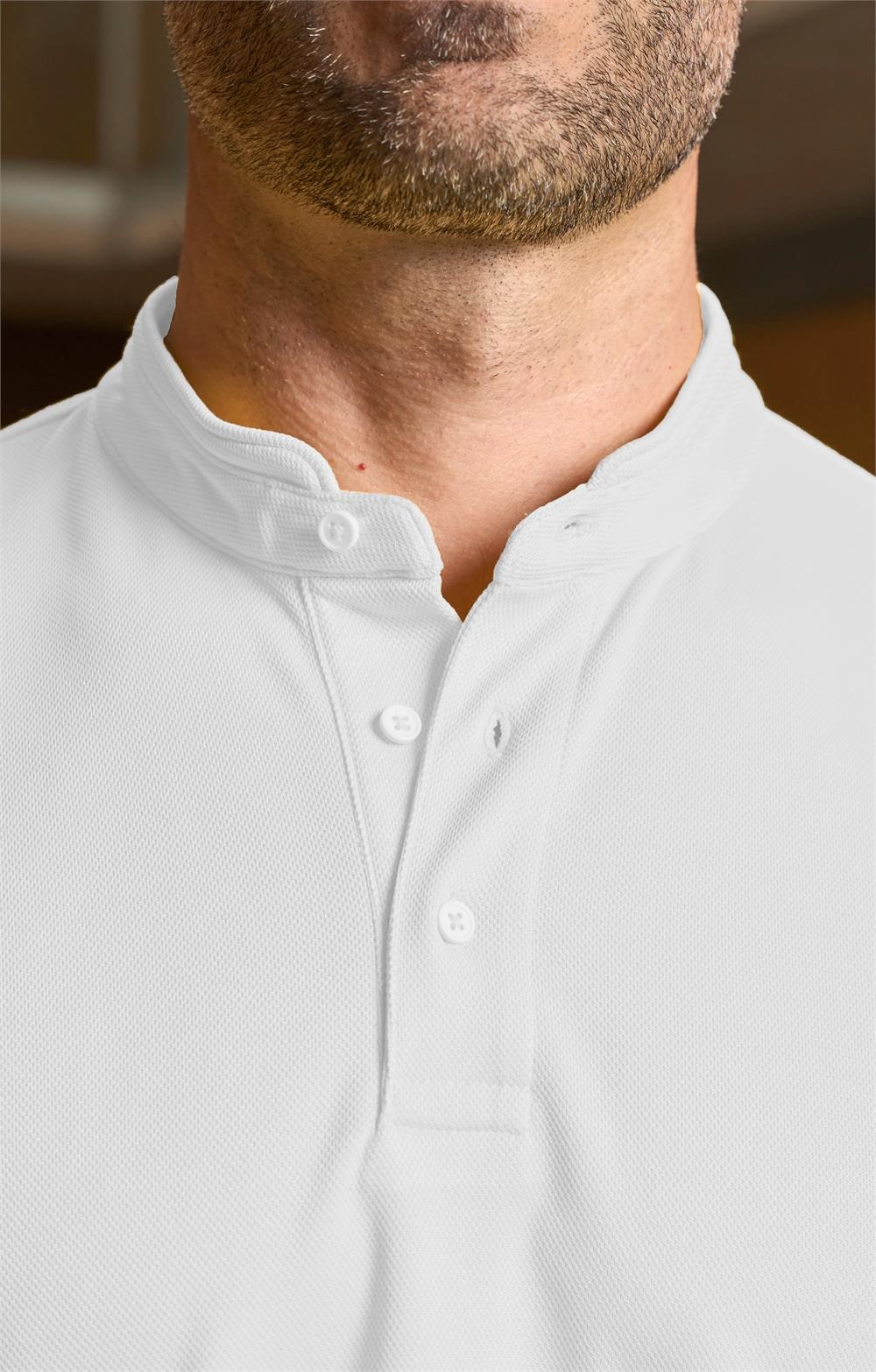 polo unisex cuello mao blanco