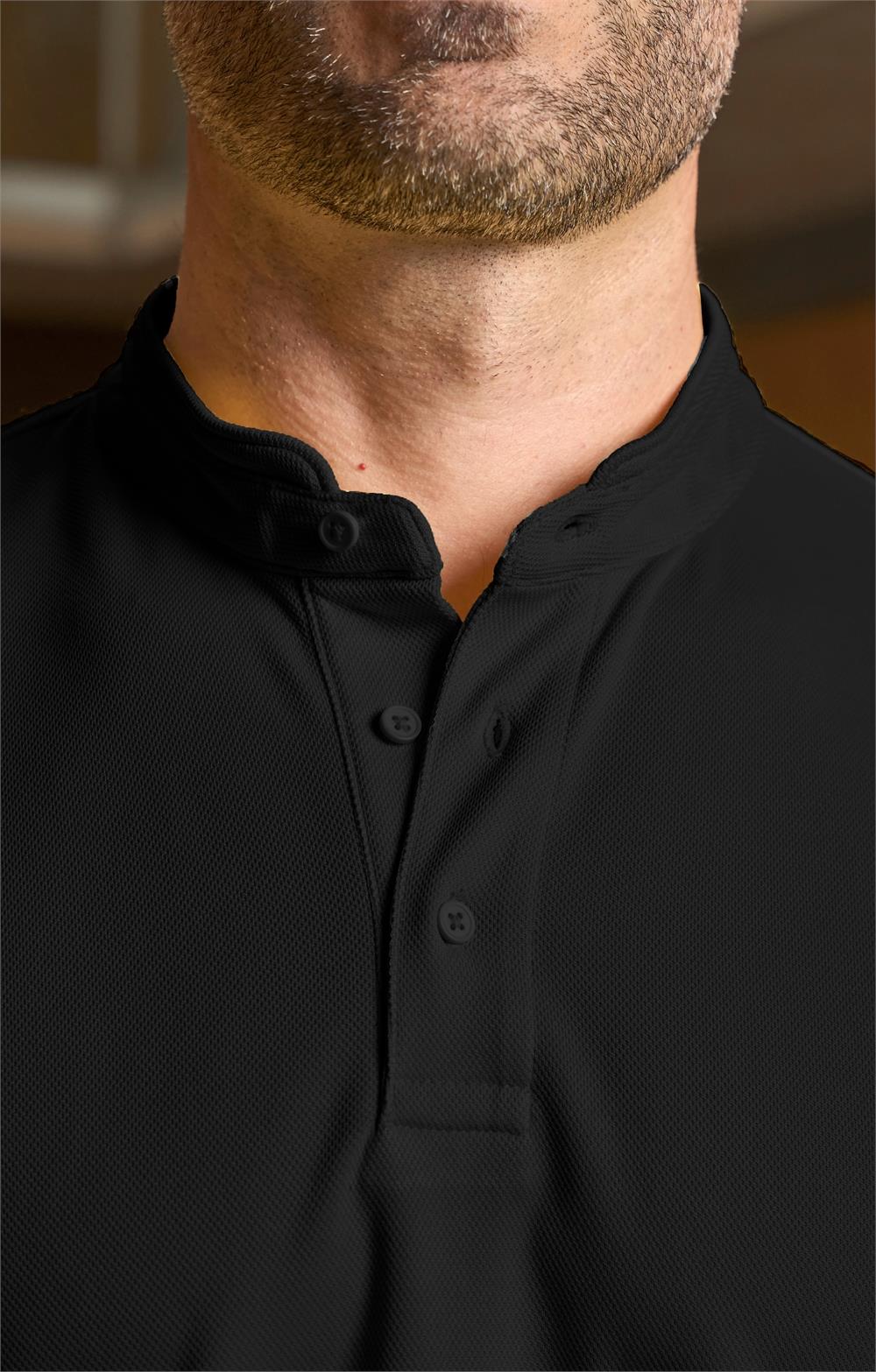 polo unisex cuello mao negro