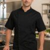 chaqueta de cocina microfibra manga corta ligera antimanchas uniforme chef profesional