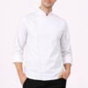 Chaqueta de cocina hombre microfibra transpirable blanca con broches ocultos uniforme profesional chef