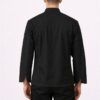 Chaqueta de cocina hombre microfibra transpirable negra con broches ocultos uniforme profesional chef