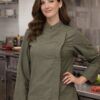 chaqueta cocina mujer verde caqui profesional transpirable antimanchas