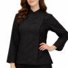 chaqueta cocina mujer negra profesional transpirable antimanchas